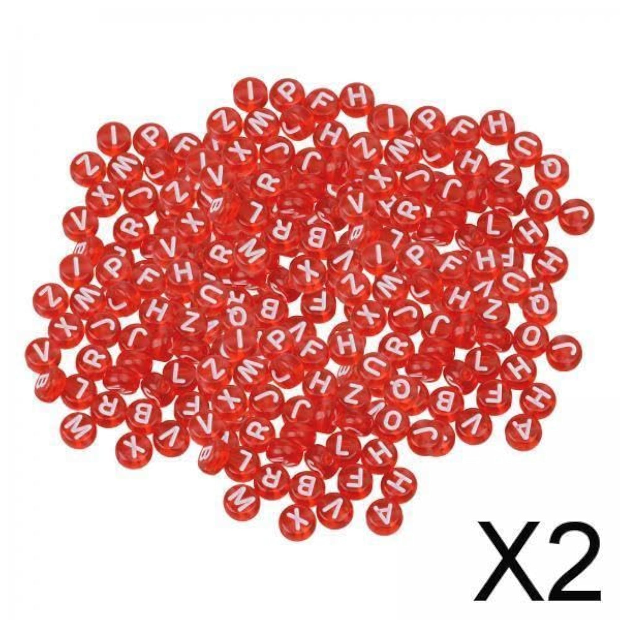 2x200Pcs Round Acrylic Beads for Handmade Key Chains